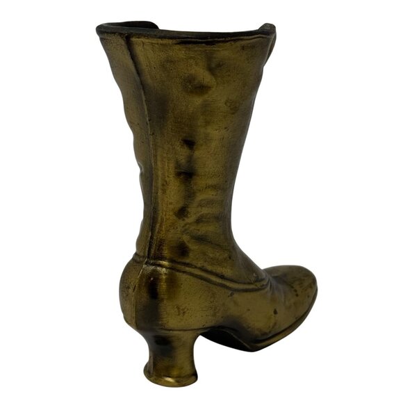 Vintage Brass Victorian Boot Shoe Planter Vase Steampunk Decor Vase Antique - Picture 8 of 10
